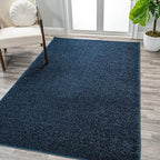 Eyely UES100C-15 Supersoft Haze Solid Low-Pile Indoor Area Rug, Coastal, Bohemian, Minimalist, Classic, Casual for Bedroom,Kitchen,Living Room,Non Shedding,Easy-Washing, Blue, 12 X 15