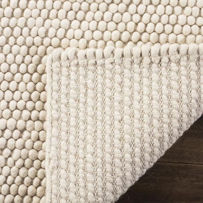 SAFAVIEH Area Rug 5x8 - Natura Collection - Ivory, Handmade Wool Blend, Textured Design, Ideal for Living Room, Bedroom, Dining Space (NAT620A)
