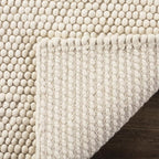 SAFAVIEH Natura Collection Area Rug - 10' Square, Ivory, Handmade Wool Blend, Textured Design, Ideal for Living Room, Bedroom, Dining Space (NAT620A)