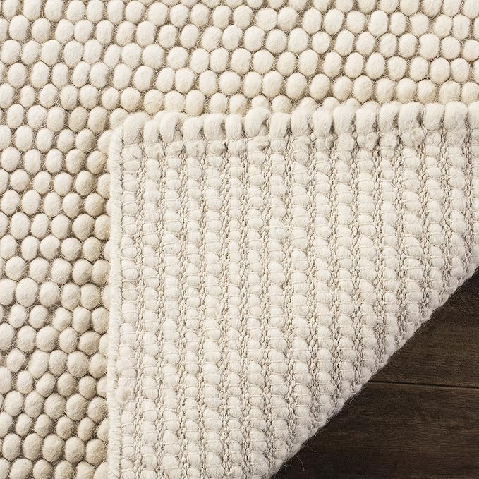 SAFAVIEH Area Rug 10x14 - Natura Collection - Large - Ivory, Handmade Wool Blend, Textured Design, Ideal for Living Room, Bedroom, Dining Space (NAT620A)