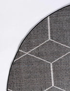 Unique Loom Trellis Frieze Collection Area Rug - Geometric (8' Round, Black/ Ivory)