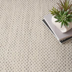 Nourison Home Courtyard Ivory Silver 6' x Square Area Rug - Easy Clean, Non Shedding, Bed Room, Living Room, Dining Room, Kitchen (6' x Square)