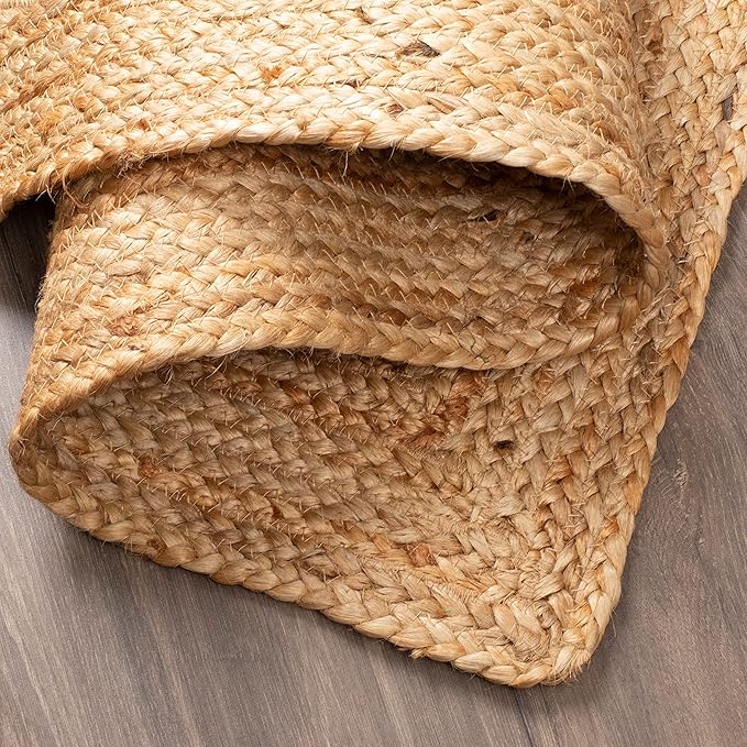 Savi Home Natural Jute Rug 3x5 Ft – Handwoven Braided Area Rug for Kitchen, Living Room & Bedroom – Eco-Friendly, Durable, Washable Woven Floor Mat – 36x60 Inch Rustic Farmhouse Décor