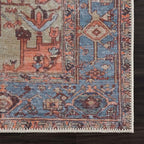Bloom Rugs Washable 9' x 12' Rug - Terracotta/Blue Traditional Area Rug for Living Room, Bedroom, Dining Room, and Kitchen - Exact Size: 9' x 12'