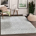 Abani Modern Grey Geometric Striped Chevron 5'3" x 7'6" Area Rug Rugs Nova Collection - Eclectic Pattern Accent Rug