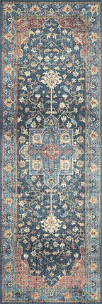 Loloi II Skye Collection SKY-08 Denim/Brick 2'-6" x 7'-6" Runner Rug