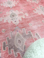 Fame Rugs Turkish Rug. Washable Vintage Oriental Antique Inspired Traditional Doormat Small Modern Area Rugs Luxury Entryway Entry Bedroom Bathroom Kitchen (379PP, 2'5 x 5')
