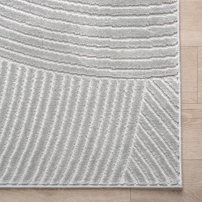 Abani Grey Area Rug for Living Room, Bedroom - Zen Reiki Pattern- 2 x 3 -Durable & Easy to Clean
