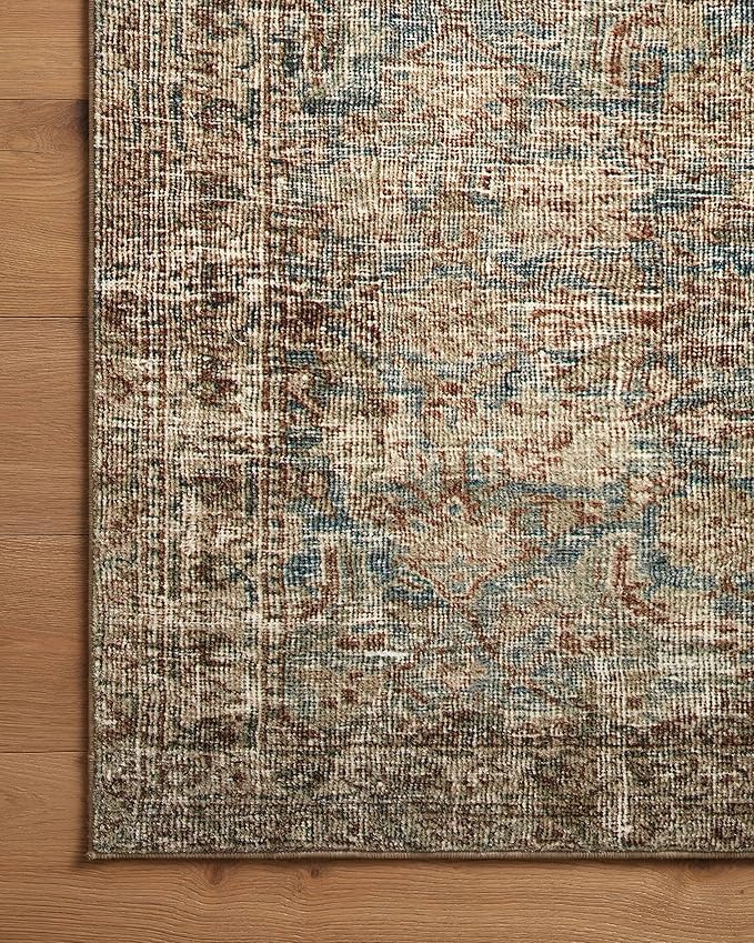 Loloi Amber Lewis Morgan Collection MOG-04 Sea/Sage 3'-6" x 5'-6" Accent Rug, Neutral Area Rug for Room Décor, Vintage Rug Inspired, Soft Area Rug for Living Room, Bedroom, Dining Area