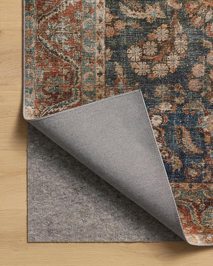 Loloi Chris Loves Julia Jules Collection JUL-10 Ocean/Spice 2'-3" x 3'-9", .13" Pile Height, Area Rug