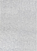 Modern Herringbone Chevron Collection Handcrafted Wool Area Rug - Durable, Zigzag Pattern, for High Traffic, Contemporary Design for Living Room, Bedroom, Dining Room Decor (Denim blue, 10' x 10')