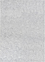 Modern Herringbone Chevron Collection Handcrafted Wool Area Rug - Durable, Zigzag Pattern, for High Traffic, Contemporary Design for Living Room, Bedroom, Dining Room Decor (Denim blue, 2.6' x 8')