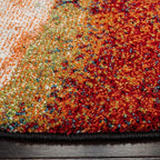 SAFAVIEH Glacier Collection 5'3" Round Red/Green GLA126Q Modern Abstract Non-Shedding Dining Room Entryway Foyer Living Room Bedroom Area Rug