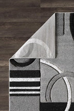 GLORY RUGS Area Rug 2x3 Door Mat Grey Geometric Soft Floor Carpet with Premium Fluffy Texture for Indoor Living Dining Room and Bedroom Area