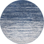SAFAVIEH Adirondack Collection Area Rug - 8' Round, Navy & Grey, Modern Ombre Design, Non Shedding & Easy to Clean, Ideal for Living Room, Bedroom, Office, Dining Space (ADR113E)