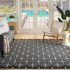 Nourison Home Nourison Essentials Black Ivory 6' x 9' Area Rug - Easy Clean, Non Shedding, Bed Room, Living Room, Dining Room, Kitchen (6' x 9')