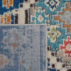 SAFAVIEH Madison Collection Area Rug - 9' x 12', Navy & Beige, Boho Diamond Distressed Design, Non-Shedding & Easy Care, Ideal for High Traffic Areas in Living Room, Bedroom (MAD418M)