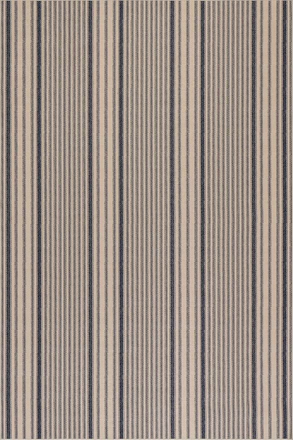 Dash & Albert Axiom Navy Machine Washable Rug, 8.5 X 11.5 Feet, Blue/Ivory Stripe Pattern