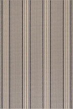 Dash & Albert Axiom Navy Machine Washable Rug, 6 X 9 Feet, Blue/Ivory Stripe Pattern
