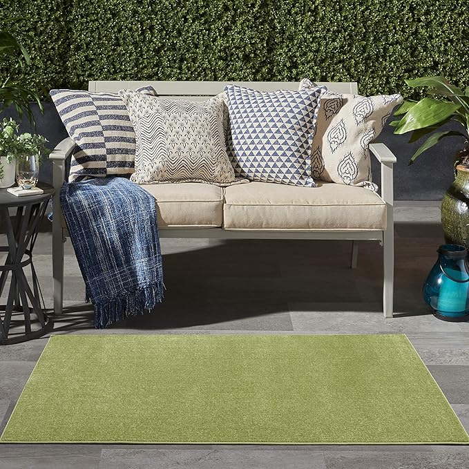 Nourison Home Nourison Essentials Green 3' x 5' Area Rug - Easy Clean, Non Shedding, Bed Room, Living Room, Dining Room, Kitchen (3' x 5')