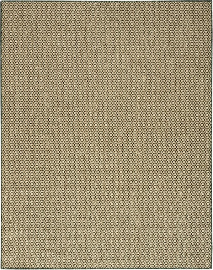 Nourison Home Courtyard Green 9' x 12' Area Rug - Easy Clean, Non Shedding, Bed Room, Living Room, Dining Room, Kitchen (9' x 12')