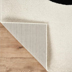Abani Abstract Beige/Black Area Rug - 8'x10' - Modern Curved Line Design - Deco Collection - Easy to Clean - Durable for High Traffic Areas - Living Room, Dining Room - Medium Pile