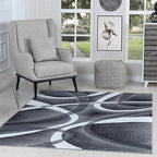 GLORY RUGS Modern Area Rug Swirls Carpet Bedroom Living Room Contemporary Dining Accent Sevilla Collection 4816A… (Grey, 8'x10')