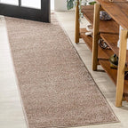 Eyely UES100G-210 Supersoft Haze Solid Low-Pile Indoor Runner Rug Casual;Contemporary;Solid;Traditional, Bedroom, Kitchen, Living Room, Easy-Cleaning, Non-Shedding, 2 X 10, Beige