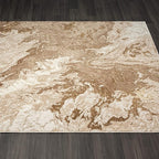 LUXE WEAVERS Marble Swirl Abstract Area Rug, Beige 4x5