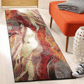 SAFAVIEH Glacier Collection Runner Rug - 2'3" x 8', Red & Multi, Modern Abstract Design, Non-Shedding & Easy Care, Ideal for High Traffic Areas in Living Room, Bedroom (GLA126A)