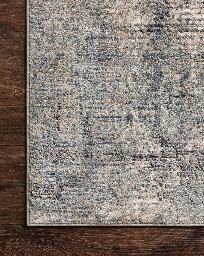 Loloi Teagan Collection TEA-05 Denim/Slate 11'-6" x 15' Area Rug, Large, Soft Neutral Rug, High-Traffic for Living Room, Bedroom, Home Office, Dining Area