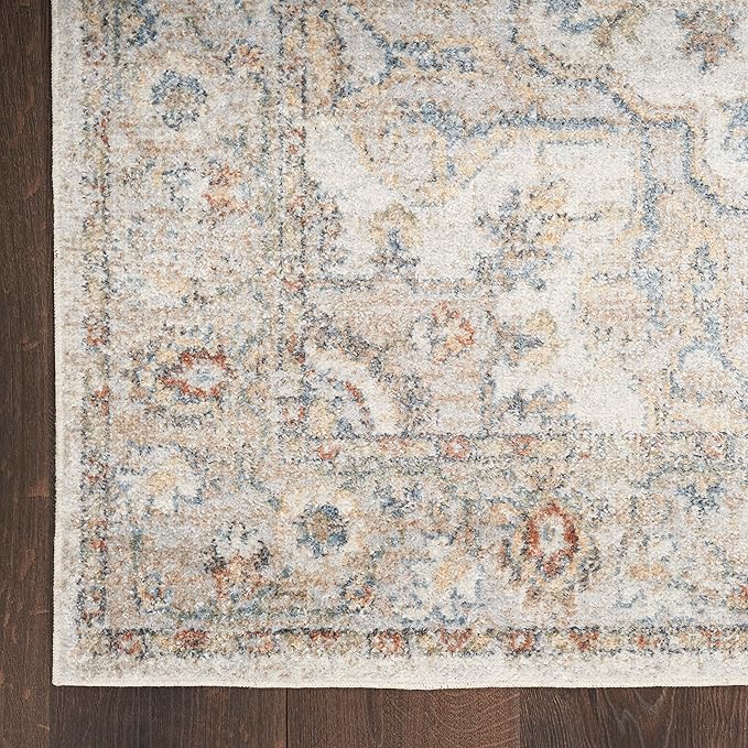 Nourison Home Astra Machine Washable Grey Multicolor 9' x 12' Area Rug - Easy Clean, Non Shedding, Bed Room, Living Room, Dining Room, Kitchen (9' x 12')