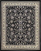 Unique Loom Sialk Hill Collection Area Rug - Washington (8' x 10' Rectangle Black/Gray)