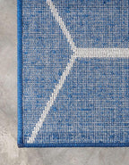 Unique Loom Trellis Frieze Collection Area Rug - Geometric (5' 3" x 8' Rectangle, Navy Blue/ Ivory)