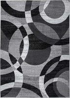 Rugshop Contemporary Abstract Circles Perfect for high Traffic Areas of Your Living Room,Bedroom,Home Office,Kitchen Area Rug 7'10" x 10'2" Gray
