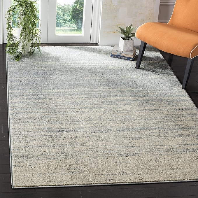 SAFAVIEH Area Rug 4x6 - Adirondack Collection - Slate & Cream, Modern Ombre Design, Non Shedding & Easy to Clean, Ideal for Living Room, Bedroom, Office, Dining Space (ADR113T)
