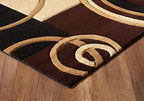 GLORY RUGS Area Rug Modern 8x10 Brown Soft Hand Carved Contemporary Floor Carpet with Premium Fluffy Texture for Indoor Living Dining Room and Bedroom Area