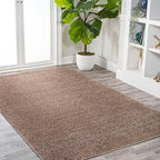 Eyely UES100J-6 Supersoft Haze Solid Low-Pile Indoor Area Rug, Coastal, Bohemian, Minimalist, Classic, Casual for Bedroom,Kitchen,Living Room,Non Shedding,Easy-Washing, Brown, 6 X 9