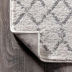 JONATHAN Y Boho Vintage Diamond Cream/Gray Round Area Rug 7 ft, Moroccan Hype for Living Room, Bedroom, Kitchen, Office, Easy-Cleaning, High Traffic, Pet-Friendly, Non-Shedding (MOH101B-7R)