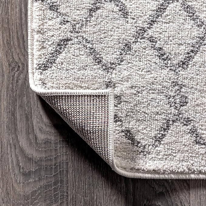 JONATHAN Y Boho Vintage Diamond Cream/Gray Runner Rug 2X20 ft, Moroccan Hype for Living Room, Bedroom, Kitchen, Office, Easy-Cleaning, High Traffic, Pet-Friendly, Non-Shedding (MOH101B-220)