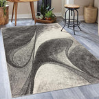 LUXE WEAVERS Spiral Abstract Gray 5x7 Area Rug