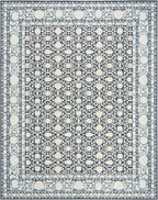 Nourison Home Grace Blue 5'3" x 7'3" Area Rug - Easy Clean, Non Shedding, Bed Room, Living Room, Dining Room, Kitchen (5' x 7')