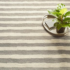 Dash & Albert Silas Stripe Grey Hand Micro Hooked Wool Rug, 3 X 5 Feet, Grey Stripe Pattern - Premium Luxury Hotel Quality Soft Breathable Hypoallergenic Machine Washable Easy Care All Season