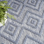 Nourison Home Versatile Denim Blue 9' x 12' Area Rug - Easy Clean, Non Shedding, Bed Room, Living Room, Dining Room, Kitchen (9' x 12')