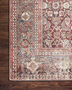 Loloi Layla Collection LAY-11 Cinnamon/Sage 3'-6" x 5'-6" .13" Thick Accent Rug, Soft, Durable, Vintage Inspired, Distressed, Low Pile, Non-Shedding, Easy Clean, Printed, Living Room Rug