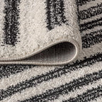 JONATHAN Y Khalil Modern Berber Stripe Cream/Black Indoor Area Rug, 3x5, Contemporary, Bohemian, Easy-Cleaning for Living Room, Bedroom, Kitchen, Pet Friendly, Non-Shedding (MOH207A-3)