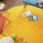 Unique Loom Solid Shag Collection Area Rug (7' 10" x 10' Oval, Tuscan Sun Yellow)