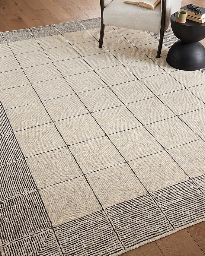 Loloi Chris Loves Julia Francis Collection FRA-02 Cream/Black 7'-9" x 9'-9" Area Rug