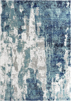 LUXE WEAVERS Modern Abstract Art Light Blue 4x5 Area Rug