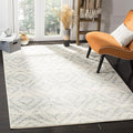 SAFAVIEH Adirondack Collection Area Rug - 5'1" x 7'6", Ivory & Light Blue, Modern Diamond Distressed Design, Non-Shedding & Easy Care, Ideal for High Traffic Areas in Living Room, Bedroom (ADR131T)